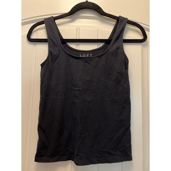 Loft Women’s Sleeveless Square Neck Sexy Summer Pullover Tank Top Size XS Black - Picture 1 of 3